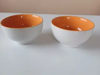 Keramikskåle sæt i Orange / White