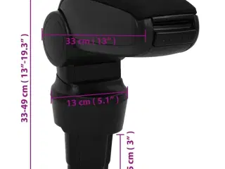 Armlæn til bil 13x33x(33-49) cm ABS sort