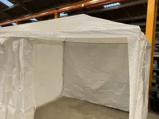 Pavillon hvid m/ sider 3x3m