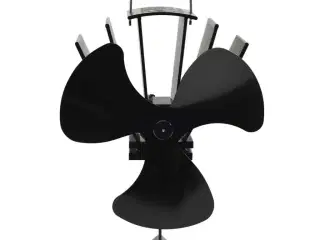 Varmedrevet ovnventilator 3 blade sort