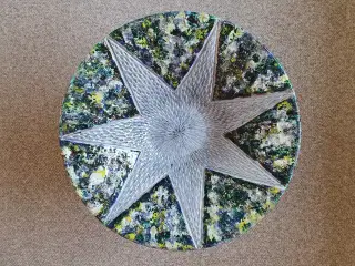 Smukt håndlavet keramikfad - 46 cm i diameter