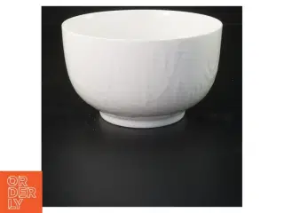 Hvid skål med reliefmønster fra Royal Copenhagen (str. Ø 16 cm)