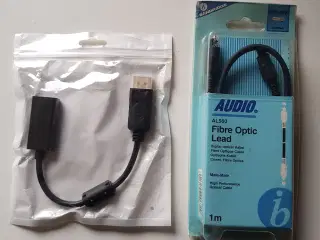 Optisk kabel 1m , Display port han til HDMI hun