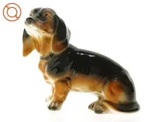 Porcelæns figur af gravhund (str. 16 x 8 cm)