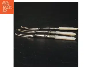 Vintage pålægs gafler med perlemorhåndtag (str. 16 cm)