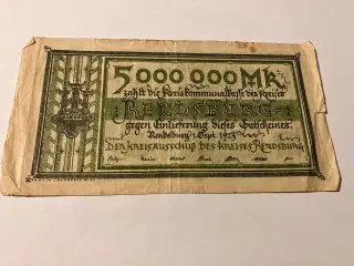 5.000.000 Mark Rendsburg 1923 Germany