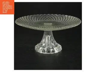 Glasfad på fod (str. 18,5 cm i diameter. 8 cm høj)
