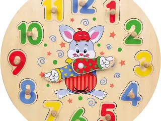 VIGA Ur Puslespil 30 cm - Lær Klokken Legende Let