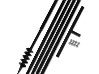 Jordbor med håndtag på 80 mm med forlængerrør 5 m stål