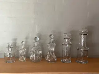 6 stk. Holmegård karafler med glaspropper