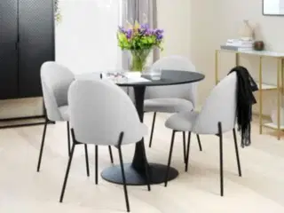 Spisebordsstol DYBVAD lysegrå/sort 4 stk