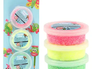 Foam Clay®, lys grøn, neon pink, neon gul, 3x14g/ 1 pk.