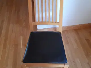 Spisebordsstol  4 stole m/ægte læderbetræk
