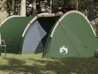 4-personers campingtelt vandafvisende grøn