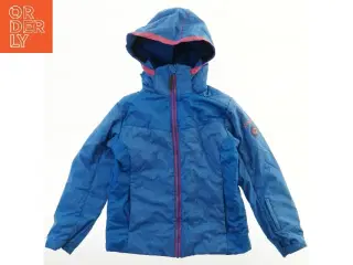 Blå vinterjakke med hætte (str. 152)