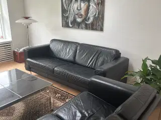 Sort anallin læder sofaer 