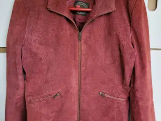 Vintage ruskinds jakke i vinrød/rosa farve, str. L