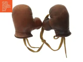 Vintage miniature boksehandsker i læder (str. 11 cm)