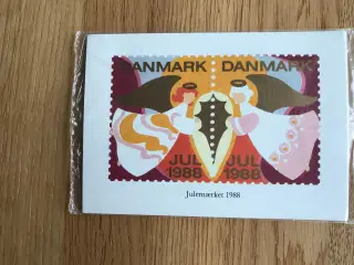 Postkort, 5 stk.  med "Julemærket 1988"