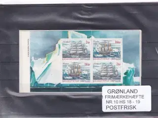 Grønland - Frimærkehæfte Nr. 10 - HS 18 - 19 - Postfrisk