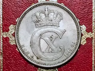 SØLV 10 ØRE 1919 CHRISTIAN X PÆN!