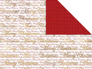 Designpapir til Jul med Guldprikker - 3 ark 30,5x30,5 cm