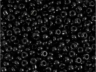 Rocaiperler, diam. 3 mm, str. 8/0, hulstr. 0,6-1,0 mm, sort, 25g/ 1 pk.