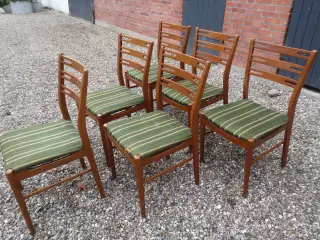 6 stk Teak Spisebordsstole 
