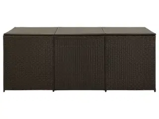 Opbevaringskasse til haven 180x90x70 cm polyrattan brun