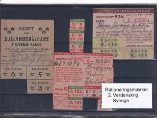 Rationeringsmærker - 2. Verdenskrig - Sverige