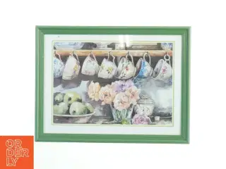 Indrammet billede af tekopper (str. 42x32 cm)