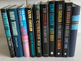 Bøger af Clive Cussler. 10 stk i alt 