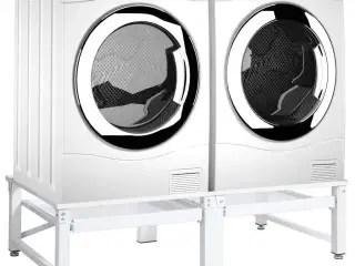 Sokkel til vaskemaskine og tørretumbler med udtrækshylder hvid