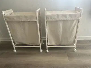 2 x Vasketøjspose med hjul, hvid, 80 l