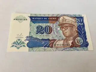 20 Zaires Zaire 1993