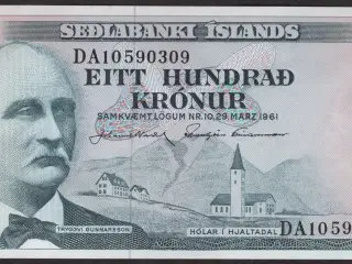 Island 100 Kronur 1965