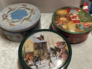 3 Gamle Jule kagedåser 