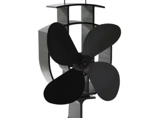 Varmedrevet ovnventilator 4 blade sort