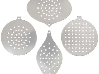 Sykarton Juleornamenter i Metallic Sølv - 8 stk.