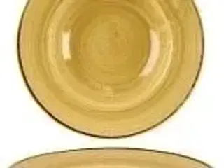 8 stk. Tallerken m/fane dyb gul 240 mm Stonecast Churchill