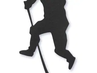 Kartonmærkat, ishockeyspiller, str. 54x64 mm, sort, 10stk./ 1 pk.