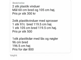 Plastikdør og Plastikvinduer