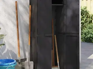 Haveskab 65x37x165 cm PP sort