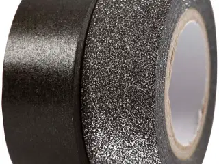 Designtape, B: 15 mm, sort, 2rl./ 1 pk.