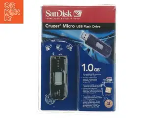 SanDisk Cruzer Micro USB flashdrev 1GB fra Sandisk
