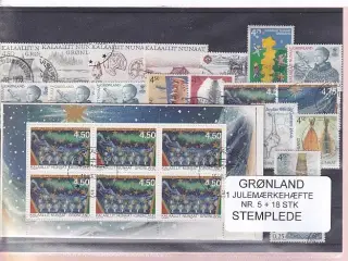 Grønland - Julemærkehæfte Nr. 5 + 18 Stk. - Stemplet