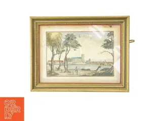 Indrammet gammelt tryk af Kolding (str. 35x27 cm)