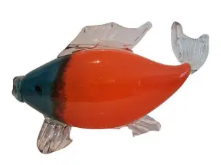 Glas fisk i blå og orange