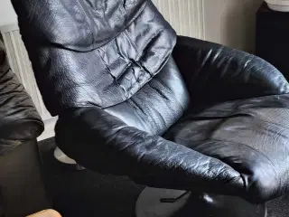 Sort læder lænestol