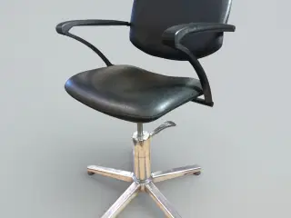Frisørstol i industrielt design – højdejusterbar